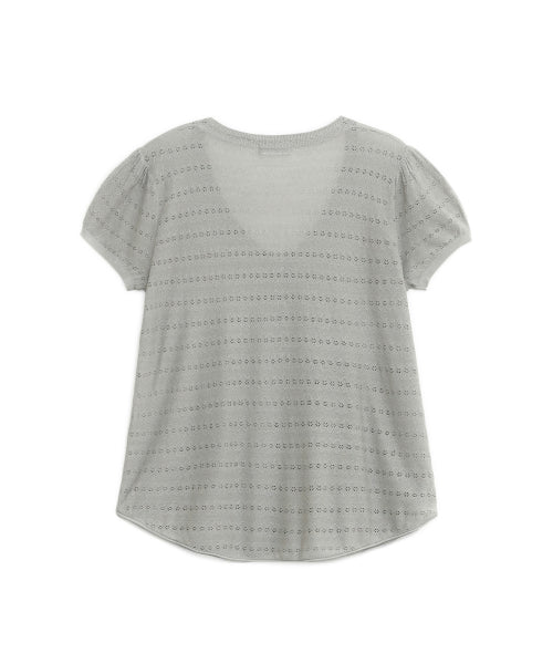POINTELLE KNIT CARDIGAN - 2 COLORS GREY