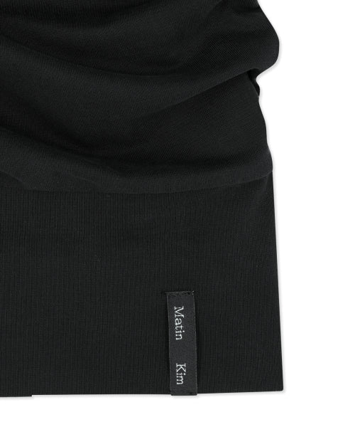 DRAPED ASYMMETRIC SLEEVELESS TOP - 2 COLORS BLACK