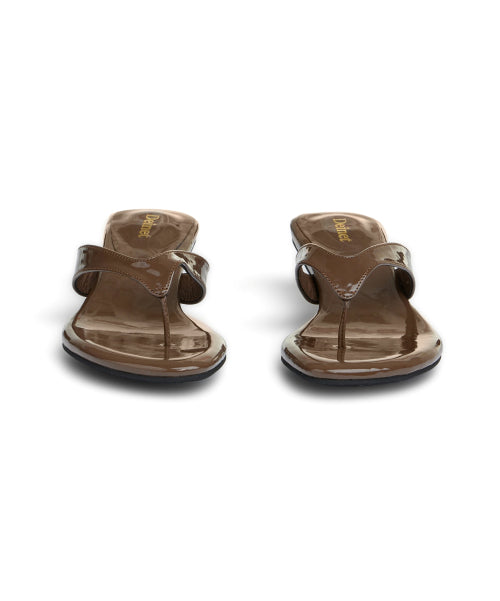 ENAMEL FLIP FLOP - 7 COLORS BROWN