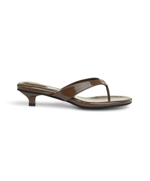 ENAMEL FLIP FLOP - 7 COLORS BROWN