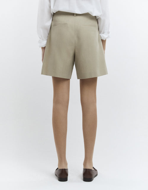 LINEN SHORTS - 2 COLORS BEIGE
