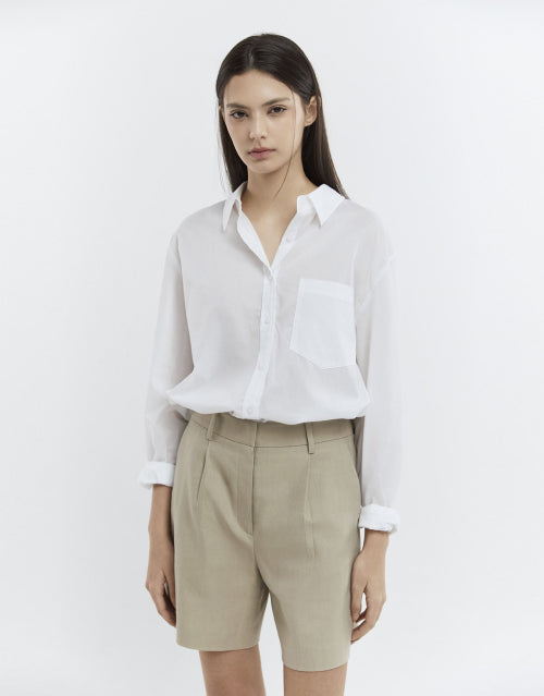 LINEN SHORTS - 2 COLORS BEIGE