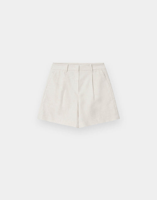 LINEN SHORTS - 2 COLORS BEIGE