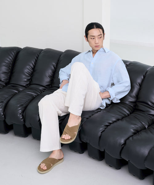 BASIC X SUEDE SLIPPER BEIGE