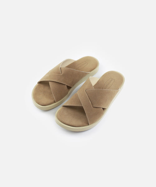 BASIC X SUEDE SLIPPER BEIGE