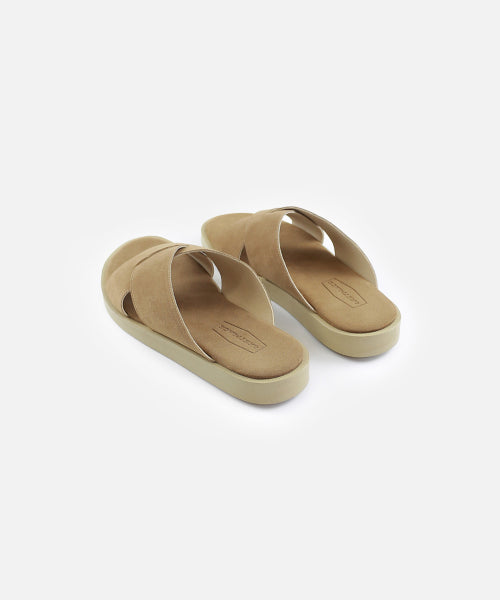 BASIC X SUEDE SLIPPER BEIGE