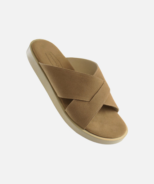 BASIC X SUEDE SLIPPER BEIGE