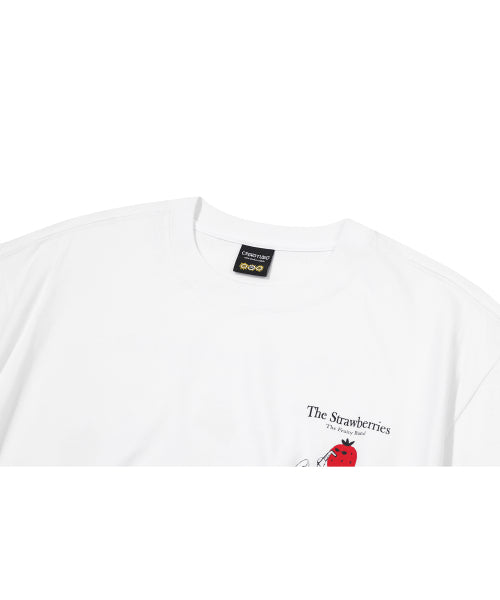 STRAWBERRY BAND SHORT SLEEVE TEE - 3 COLORS WHITE