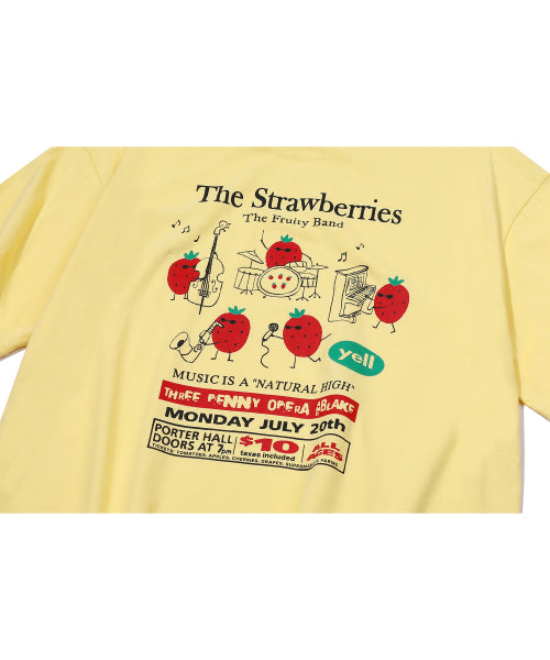 STRAWBERRY BAND SHORT SLEEVE TEE - 3 COLORS AS SHOWN