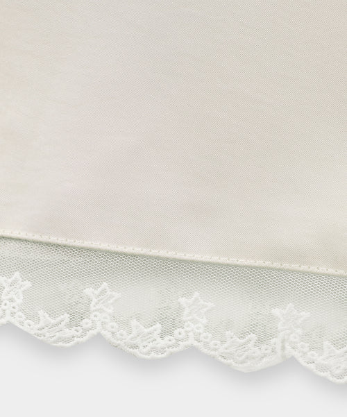 SATIN LACE MIDI SKIRT - 2 COLORS IVORY