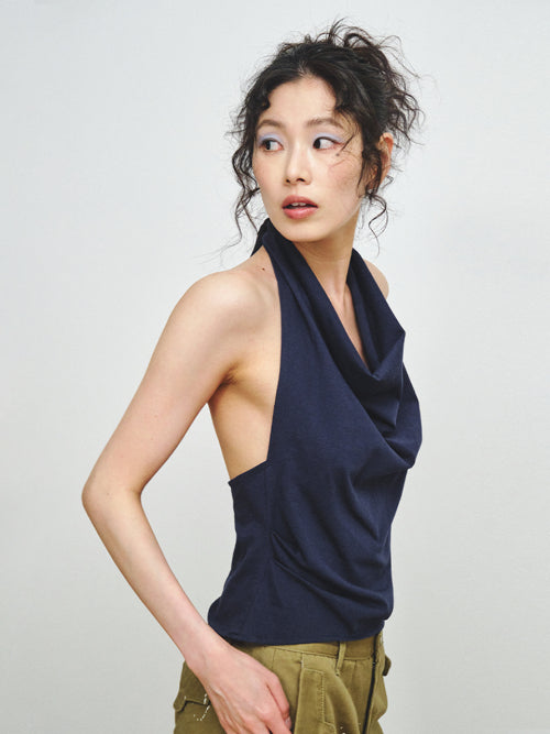 HALTER NECK SLEEVELESS - 3 COLORS NAVY