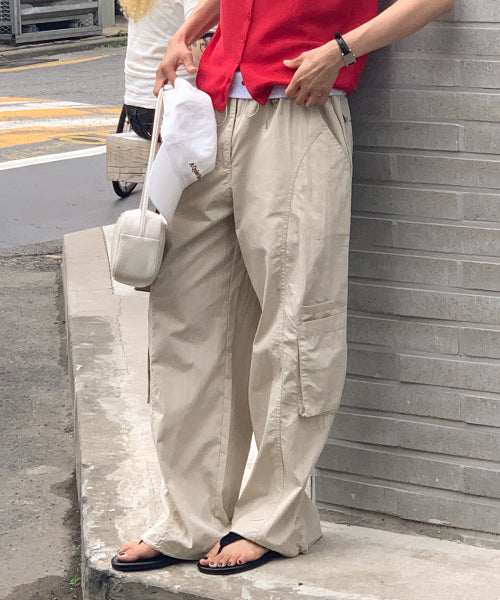 CARGO PARACHUTE STRING PANTS - 3 COLORS BEIGE