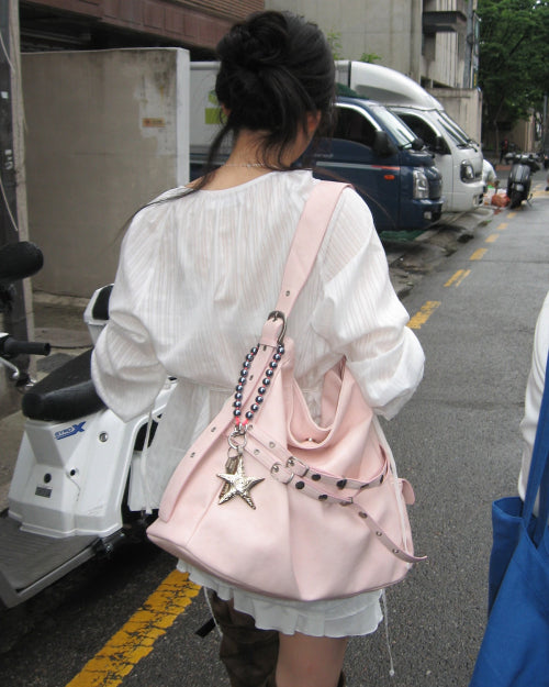 SOFT CARGO BAG (BLACK) - 2 COLORS BABY PINK