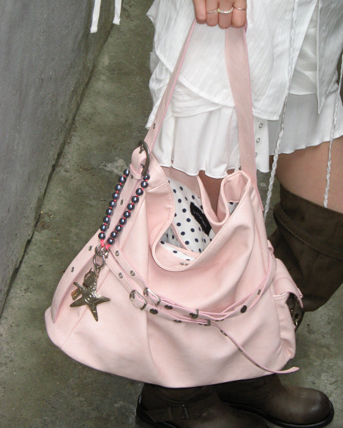 SOFT CARGO BAG (BLACK) - 2 COLORS BABY PINK