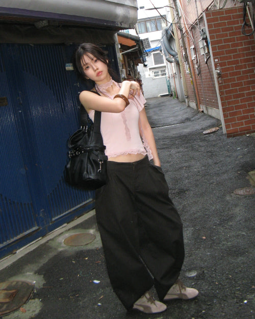 SOFT CARGO BAG (BABY PINK) - 2 COLORS BLACK