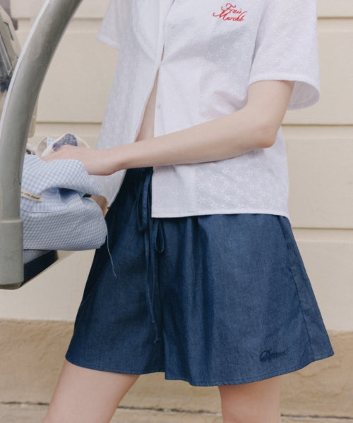 LINEN BANDING SHORTS - 4 COLORS NAVY