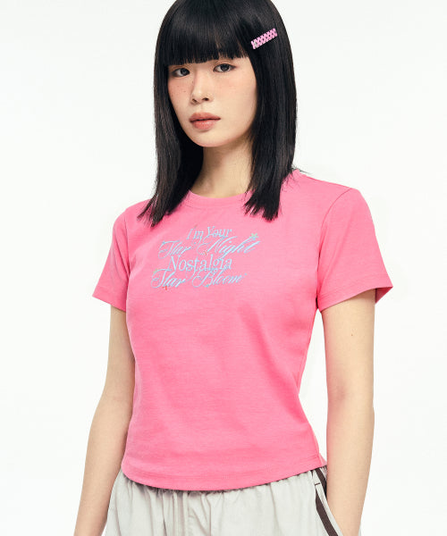 NOSTALGIA TYPO BABY T-SHIRT - 3 COLORS PINK