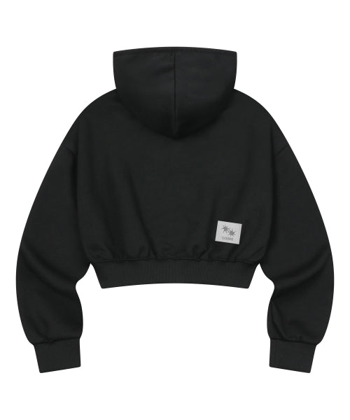 CROP HOODIE - 2 COLORS BLACK