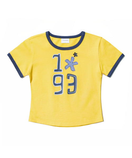 1993 FLOWER BABY RINGER T-SHIRT - 3 COLORS YELLOW