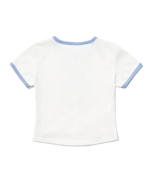 1993 FLOWER BABY RINGER T-SHIRT - 3 COLORS WHITE