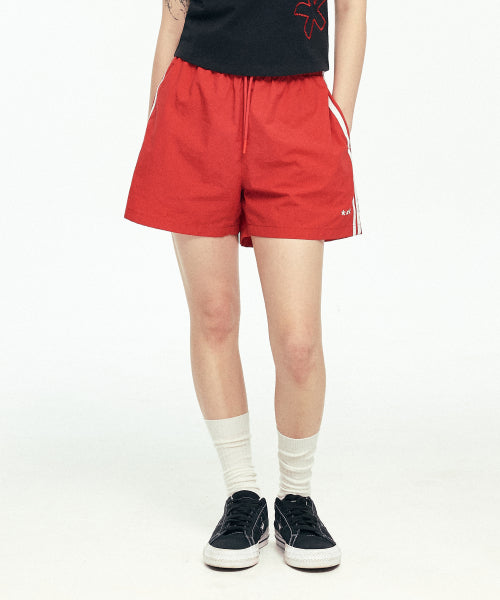 NYLON TRACK SHORTS - 3 COLORS RED