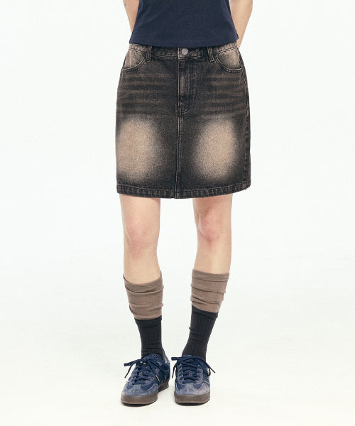 DENIM MINI SKIRT - 2 COLORS BLACK