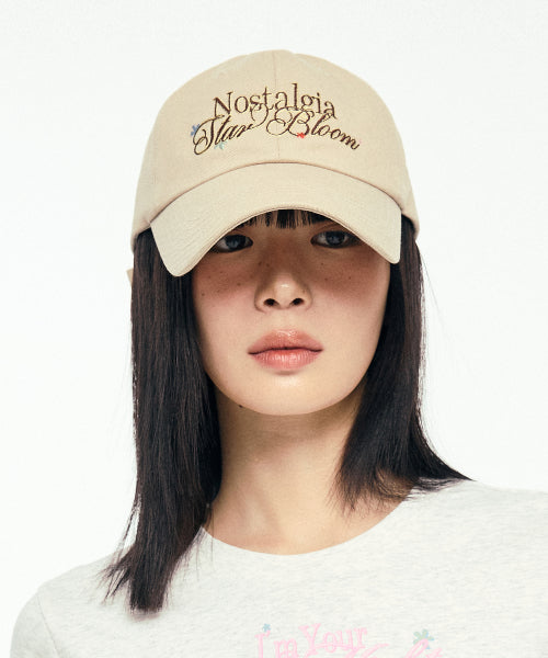 NOSTALGIA TYPO BALL CAP - 2 COLORS BEIGE