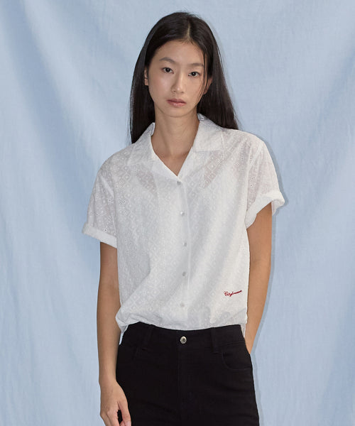 FLORAL PUNCHING SHORT SLEEVE SHIRT