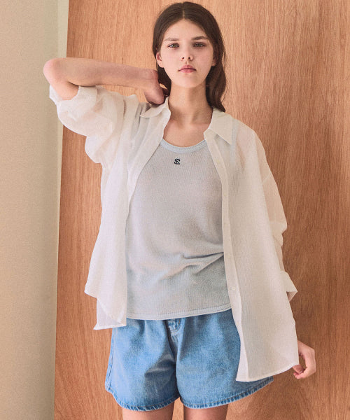 MUSE LOGO ROUND KNIT SLEEVELESS - 4 COLORS BLACK