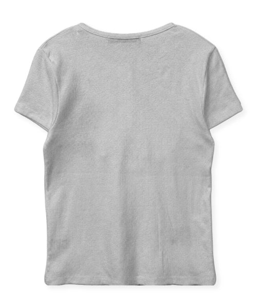 GOTHIC CROSS HENLEY NECK SHORT SLEEVE - 3 COLORS GREY