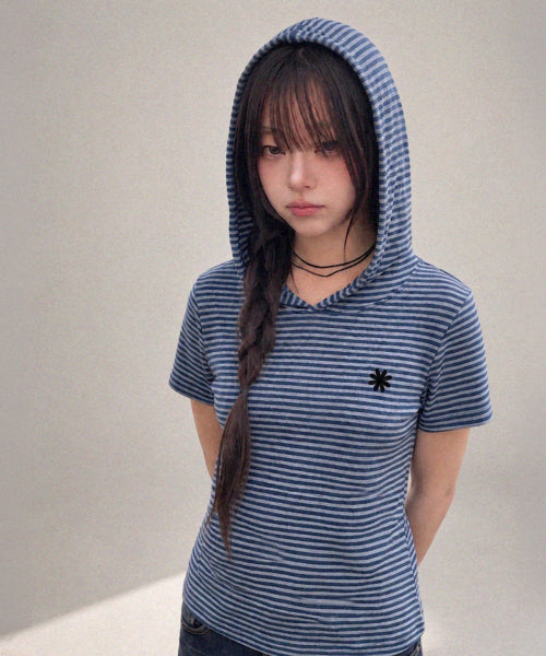 STRIPE HOODIE - 3 COLORS NAVY