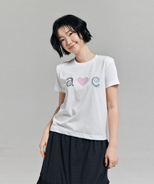 키치 패치워크 티셔츠 블랙 AS SHOWN