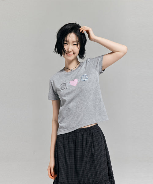 키치 패치워크 티셔츠 블랙 AS SHOWN
