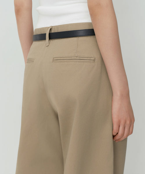 WOMENS SOLID CP CURVED CHINO PANTS #韓韶禧同款! - 4 COLORS BEIGE