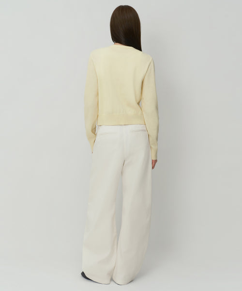 WOMENS SOLID CP CURVED CHINO PANTS #韓韶禧同款! - 4 COLORS IVORY
