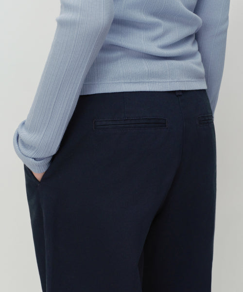 WOMENS SOLID CP CURVED CHINO PANTS #韓韶禧同款! - 4 COLORS NAVY