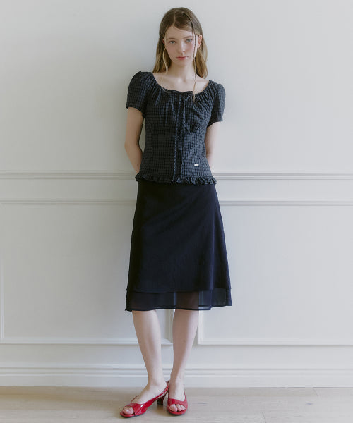 MELLOW FRILL BLOUSE - 2 COLORS BLACK
