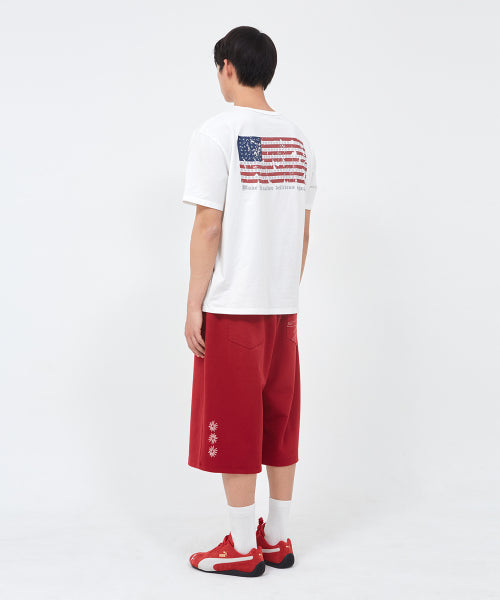 SALT SWEAT BERMUDA PANTS - 2 COLORS RED