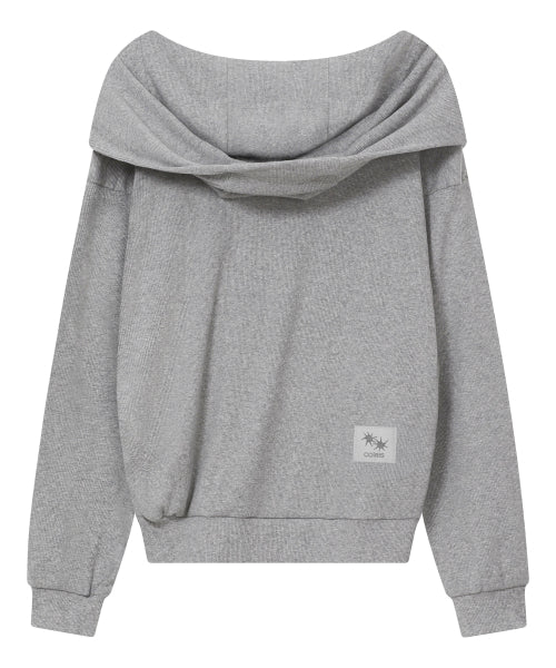 HOODIE OFF SHOULDER SWEATSHIRT - 3 COLORS BLACK