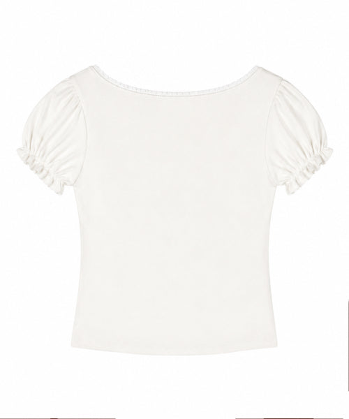 SHIRRING TOP - 3 COLORS WHITE