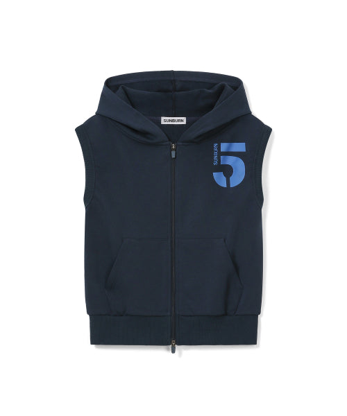 SUNBURN SLEEVELESS HOODIE ZIP-UP - 2 COLORS NAVY
