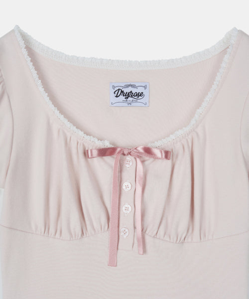 SHIRRING TOP - 3 COLORS PINK