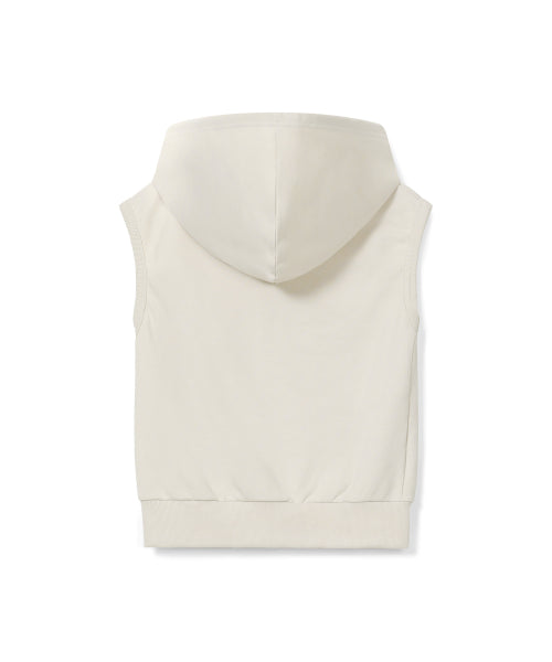 SUNBURN SLEEVELESS HOODIE ZIP-UP - 2 COLORS IVORY