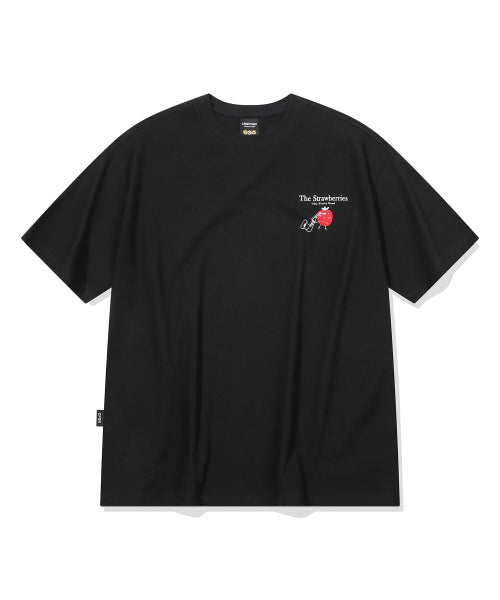 STRAWBERRY BAND SHORT SLEEVE TEE - 3 COLORS BLACK