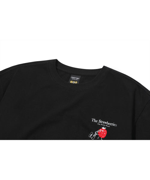 STRAWBERRY BAND SHORT SLEEVE TEE - 3 COLORS BLACK