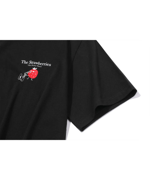 STRAWBERRY BAND SHORT SLEEVE TEE - 3 COLORS BLACK