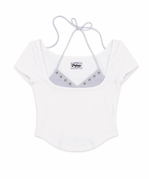 EYELET TOP - 3 COLORS GREY