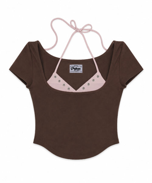EYELET TOP - 3 COLORS PINK