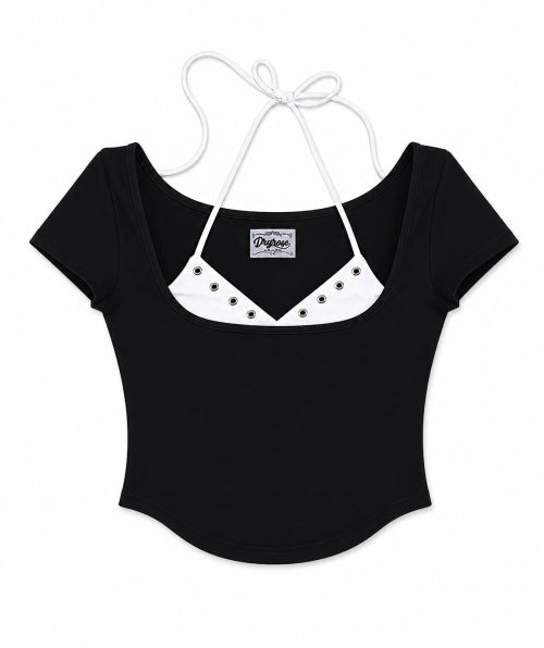 EYELET TOP - 3 COLORS WHITE