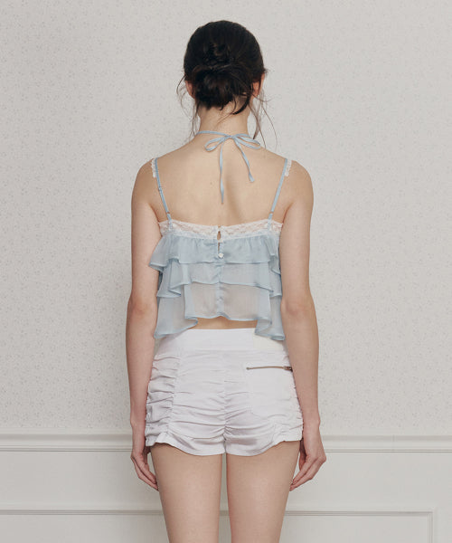 PAINORPLEASURE MERMAID FRILL TOP - 4 COLORS BLUE